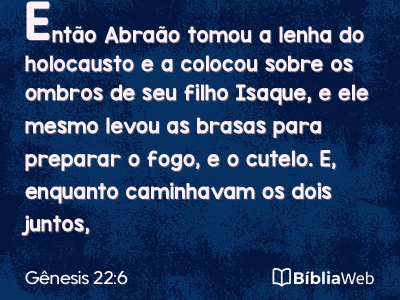 Gênesis 22:6 em imagem para compartilhar