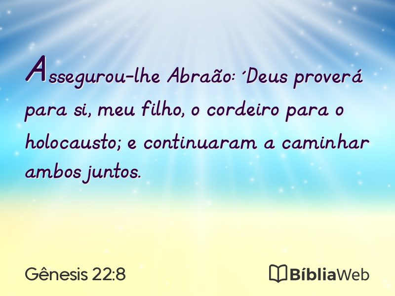 Gênesis 22:8 em imagem para compartilhar
