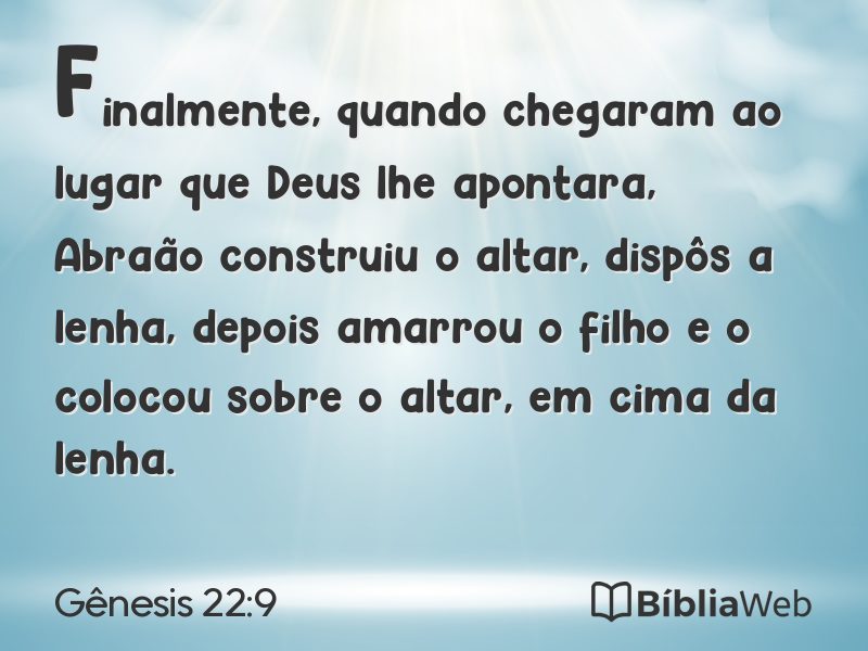 Gênesis 22:9 em imagem para compartilhar