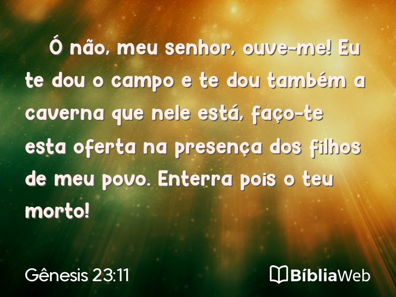 Gênesis 23:11 em imagem para compartilhar