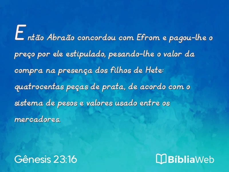 Gênesis 23:16 em imagem para compartilhar