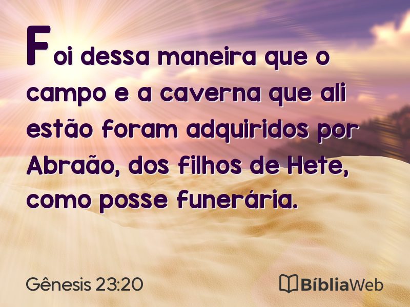 Gênesis 23:20 em imagem para compartilhar