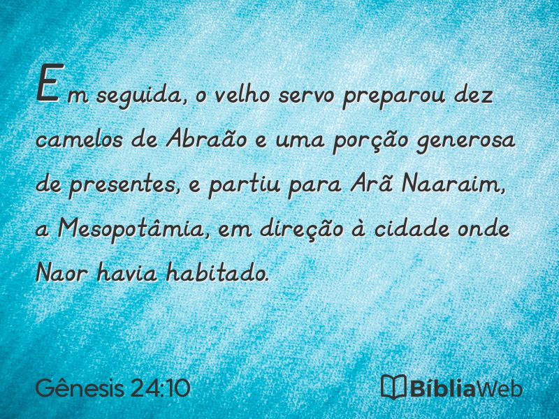 Gênesis 24:10 em imagem para compartilhar