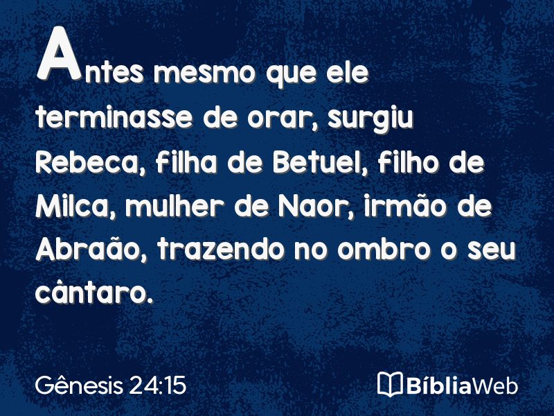 Gênesis 24:15 em imagem para compartilhar
