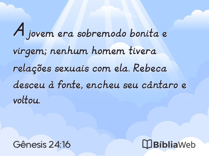 Gênesis 24:16 em imagem para compartilhar