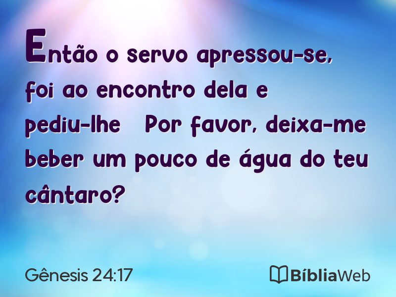 Gênesis 24:17 em imagem para compartilhar