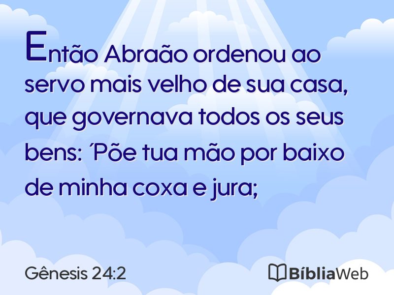 Gênesis 24:2 em imagem para compartilhar