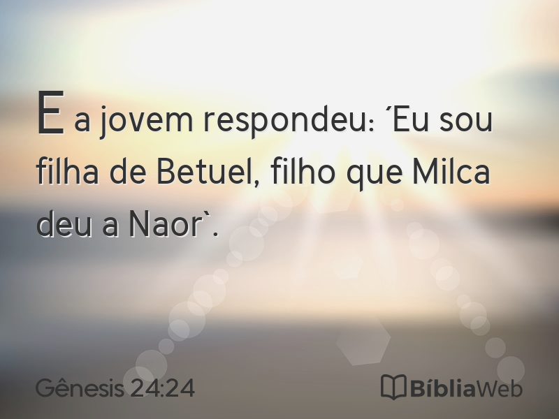 Gênesis 24:24 em imagem para compartilhar
