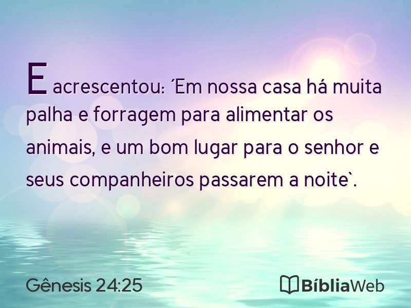 Gênesis 24:25 em imagem para compartilhar