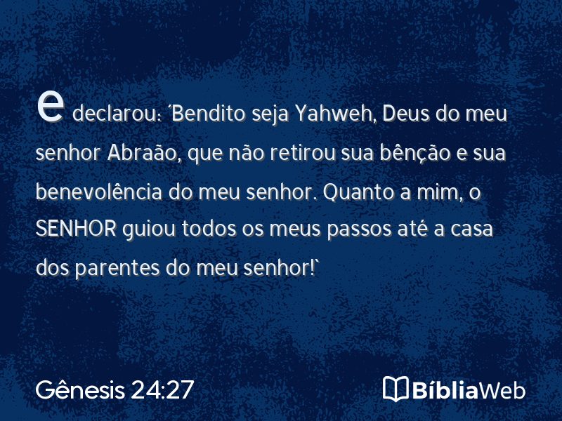 Gênesis 24:27 em imagem para compartilhar