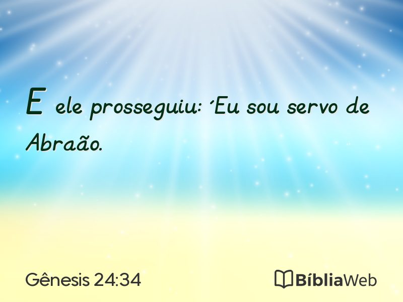 Gênesis 24:34 em imagem para compartilhar