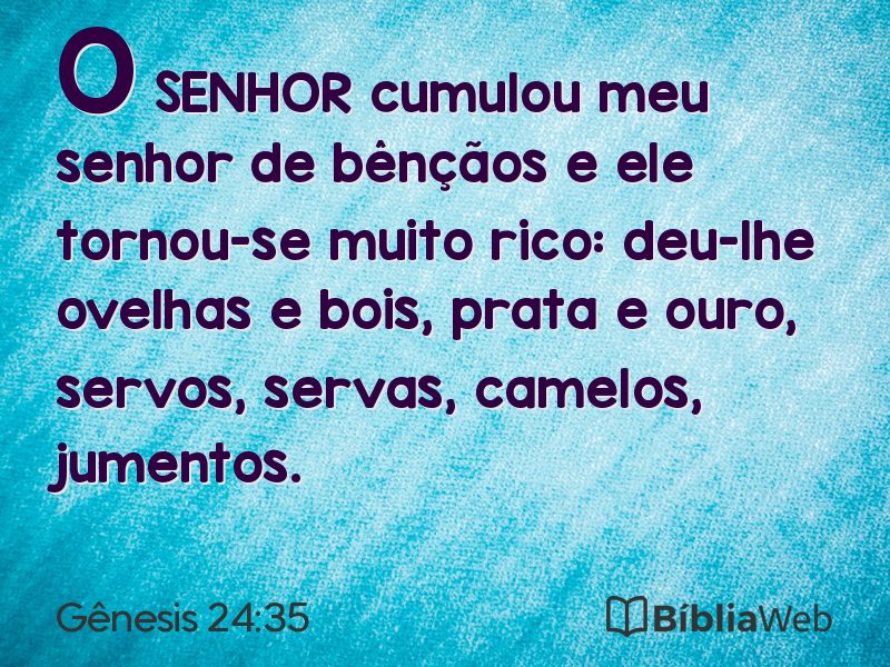 Gênesis 24:35 em imagem para compartilhar