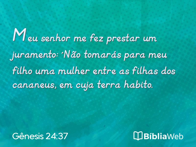 Gênesis 24:37 em imagem para compartilhar