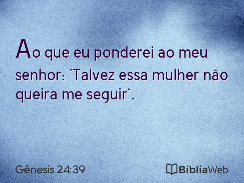 Gênesis 24:39 em imagem para compartilhar