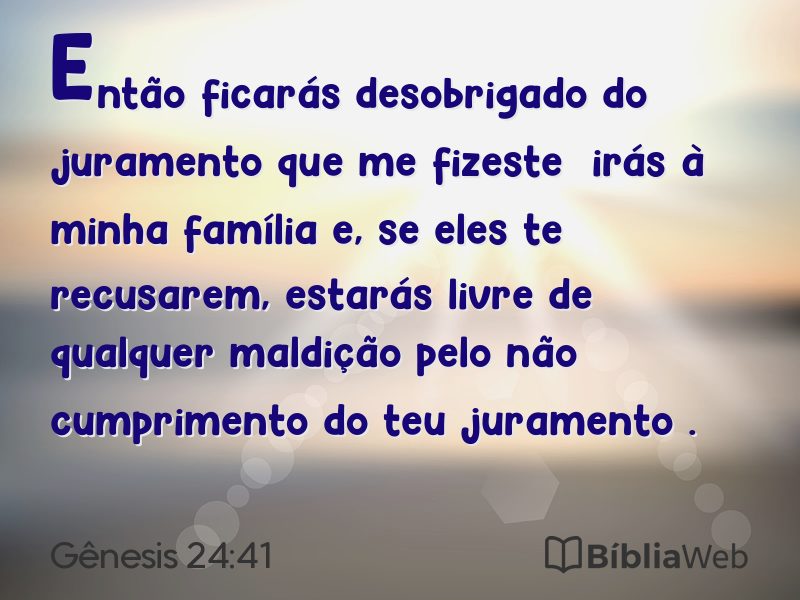 Gênesis 24:41 em imagem para compartilhar