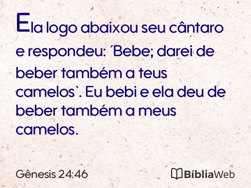 Gênesis 24:46 em imagem para compartilhar