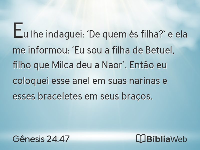 Gênesis 24:47 em imagem para compartilhar