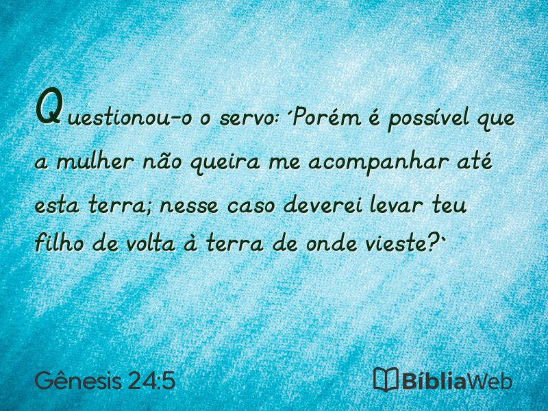Gênesis 24:5 em imagem para compartilhar
