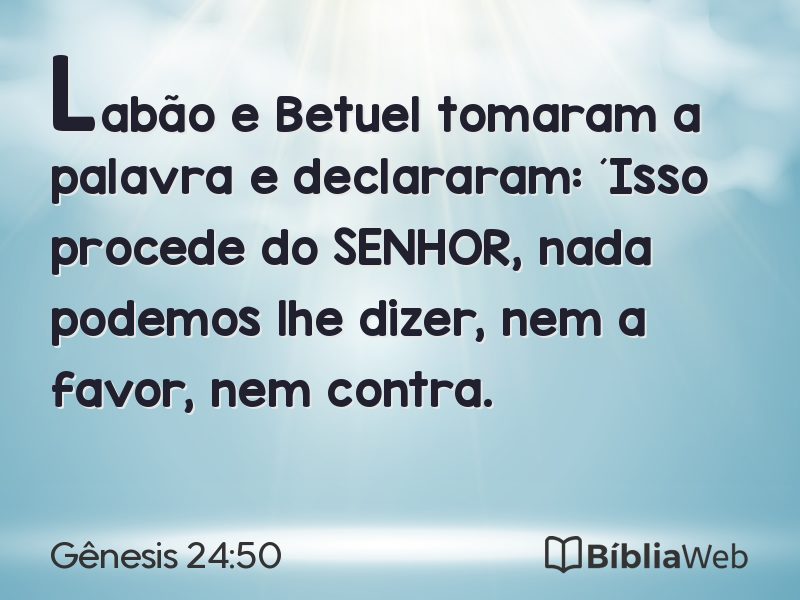 Gênesis 24:50 em imagem para compartilhar
