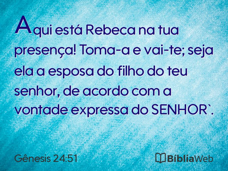Gênesis 24:51 em imagem para compartilhar