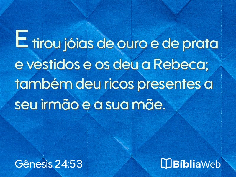 Gênesis 24:53 em imagem para compartilhar