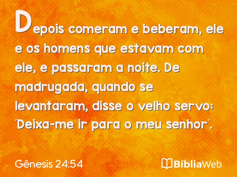 Gênesis 24:54 em imagem para compartilhar