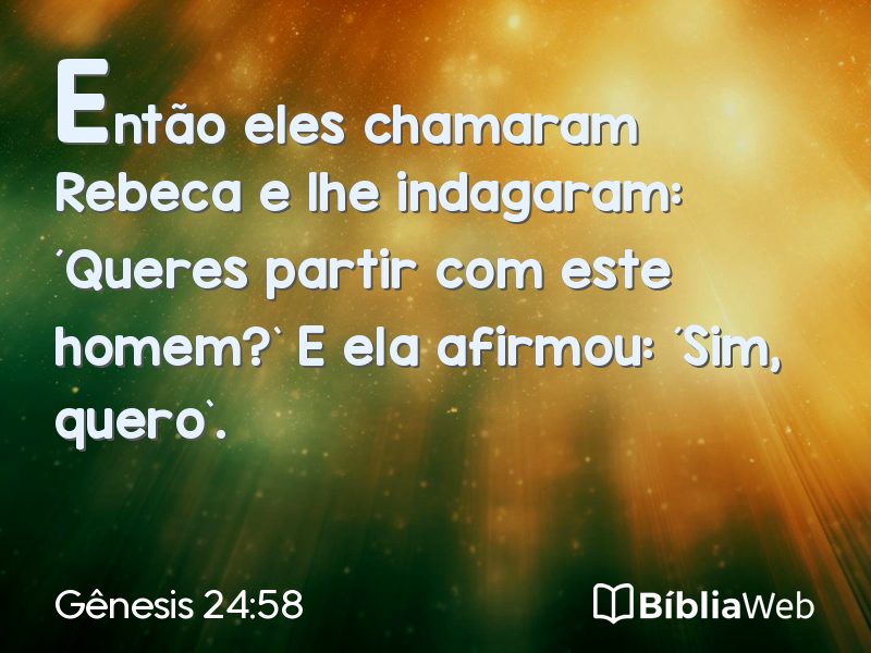 Gênesis 24:58 em imagem para compartilhar