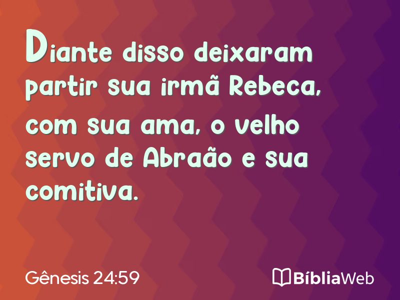 Gênesis 24:59 em imagem para compartilhar
