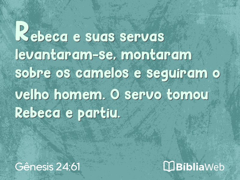Gênesis 24:61 em imagem para compartilhar