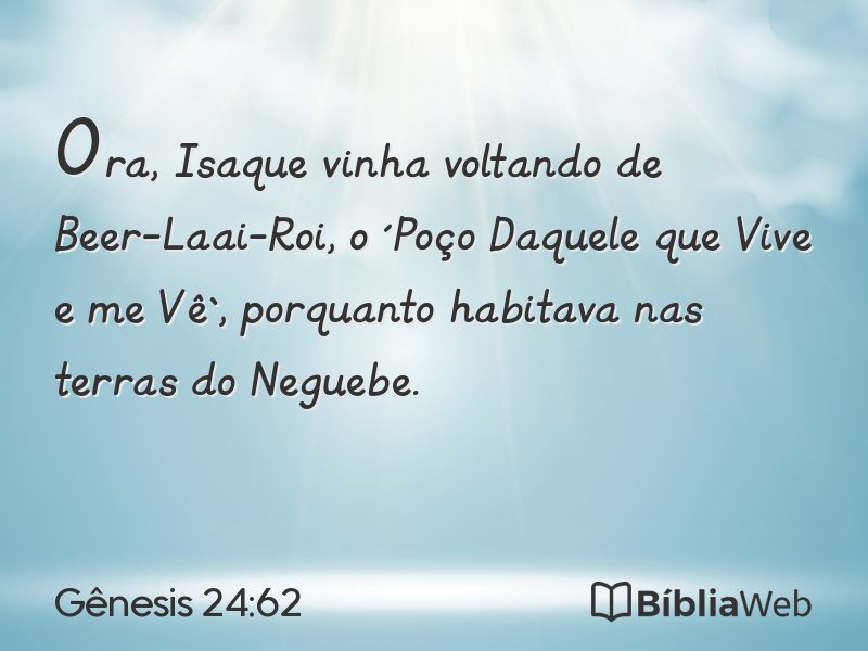 Gênesis 24:62 em imagem para compartilhar