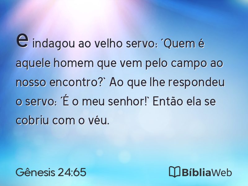 Gênesis 24:65 em imagem para compartilhar