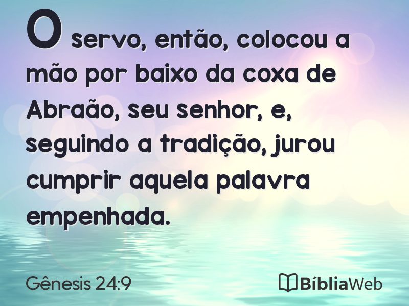 Gênesis 24:9 em imagem para compartilhar