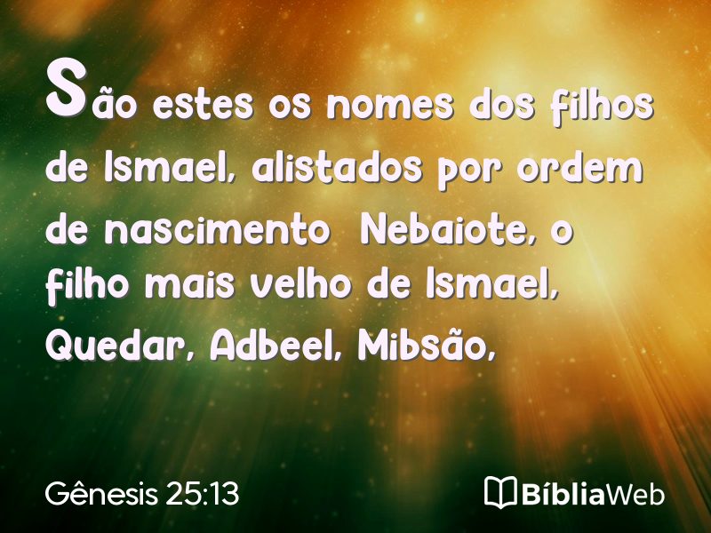 Gênesis 25:13 em imagem para compartilhar