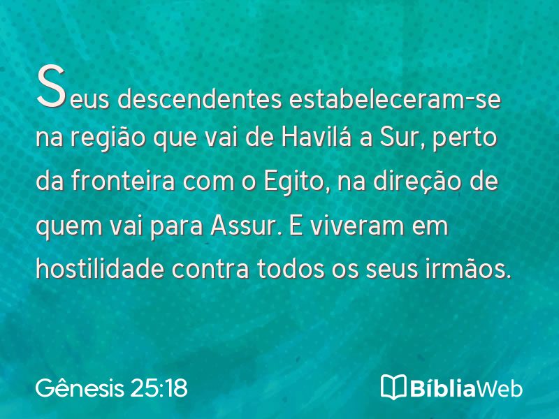Gênesis 25:18 em imagem para compartilhar