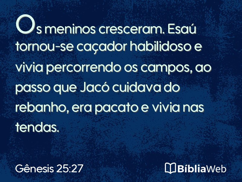 Gênesis 25:27 em imagem para compartilhar