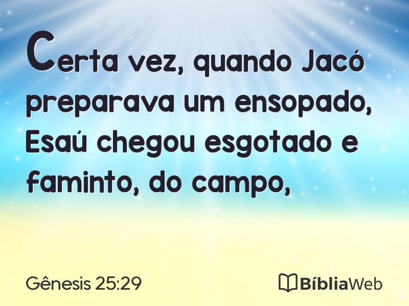 Gênesis 25:29 em imagem para compartilhar