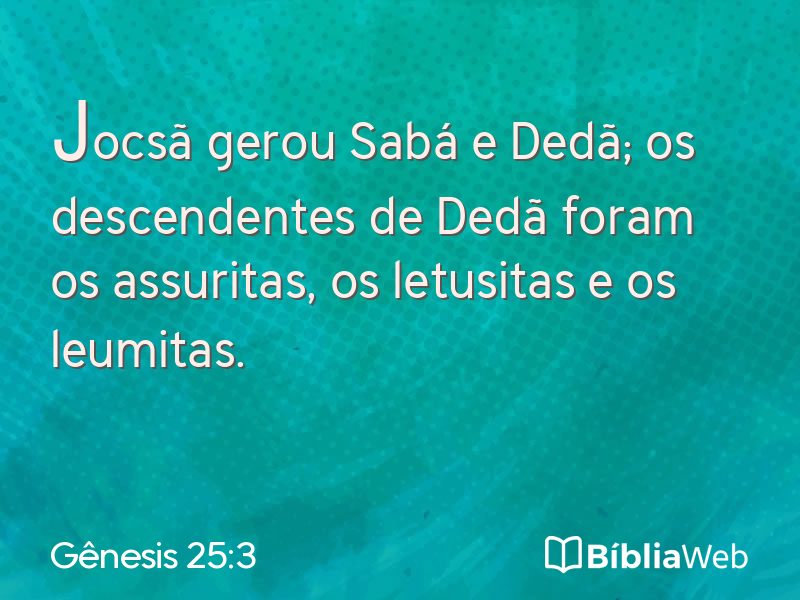 Gênesis 25:3 em imagem para compartilhar