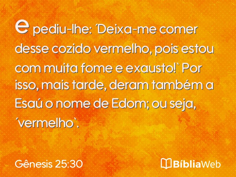 Gênesis 25:30 em imagem para compartilhar