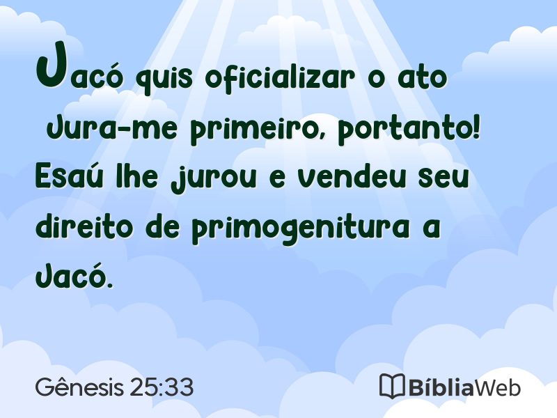 Gênesis 25:33 em imagem para compartilhar