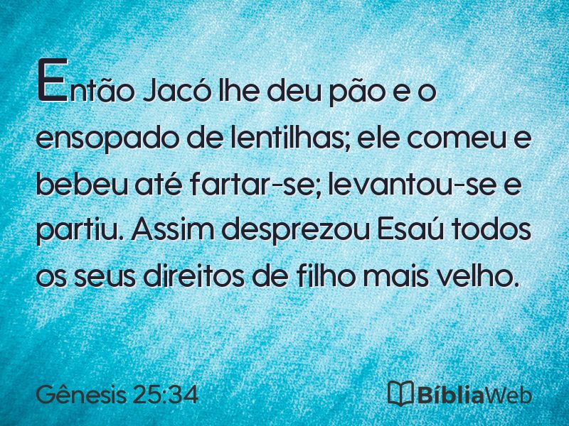 Gênesis 25:34 em imagem para compartilhar