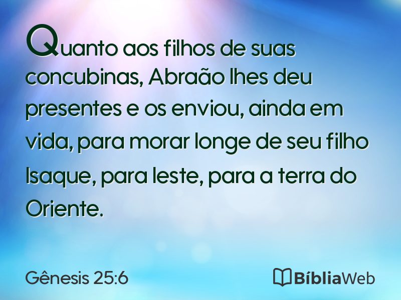 Gênesis 25:6 em imagem para compartilhar