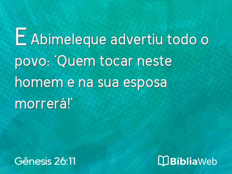Gênesis 26:11 em imagem para compartilhar