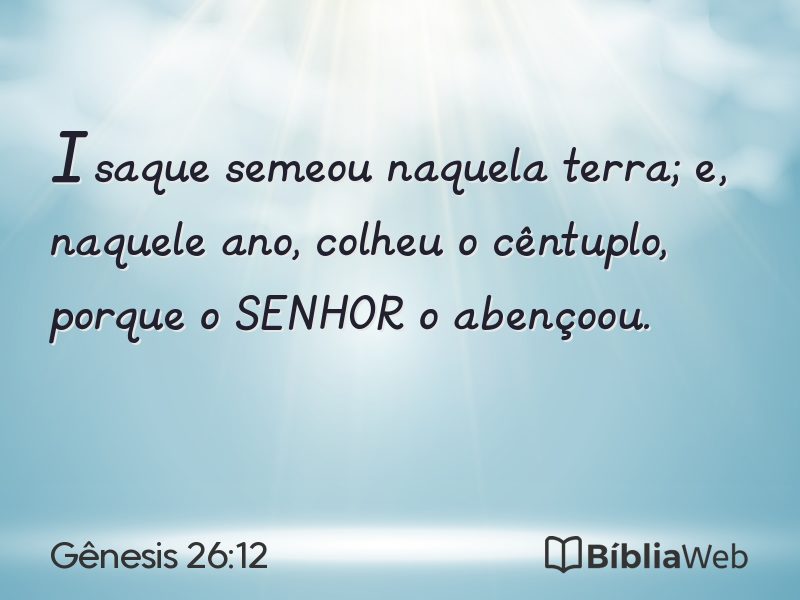 Gênesis 26:12 em imagem para compartilhar