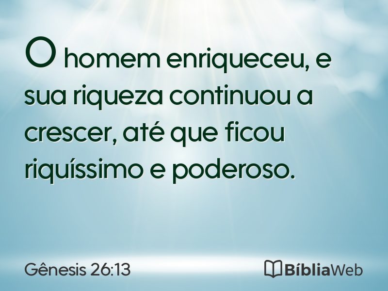 Gênesis 26:13 em imagem para compartilhar