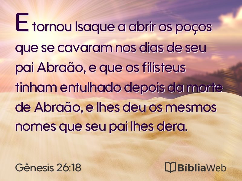 Gênesis 26:18 em imagem para compartilhar
