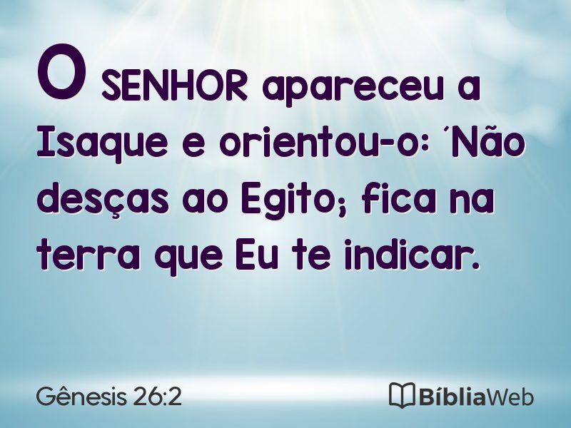 Gênesis 26:2 em imagem para compartilhar