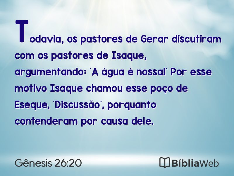 Gênesis 26:20 em imagem para compartilhar
