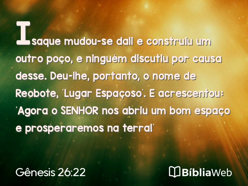 Gênesis 26:22 em imagem para compartilhar
