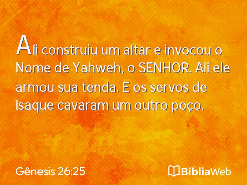 Gênesis 26:25 em imagem para compartilhar