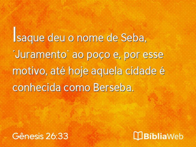 Gênesis 26:33 em imagem para compartilhar
